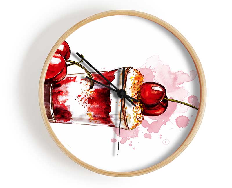 Cherry Sundae Clock - Wallart-Direct UK