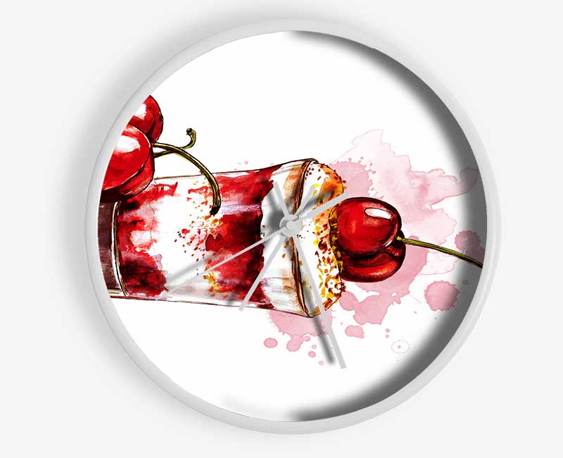 Cherry Sundae Clock - Wallart-Direct UK