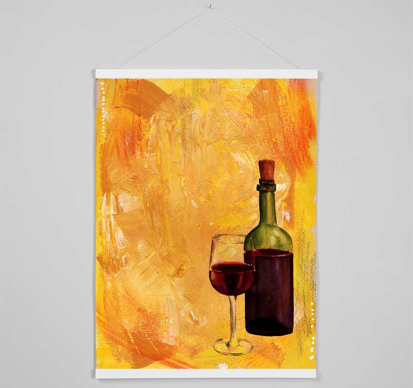 Red Wine Bottle Hanging Poster - Wallart-Direct UK