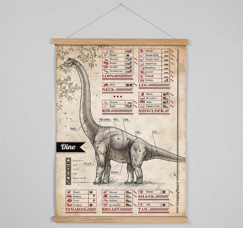 Dino Butchers Selection Hanging Poster - Wallart-Direct UK