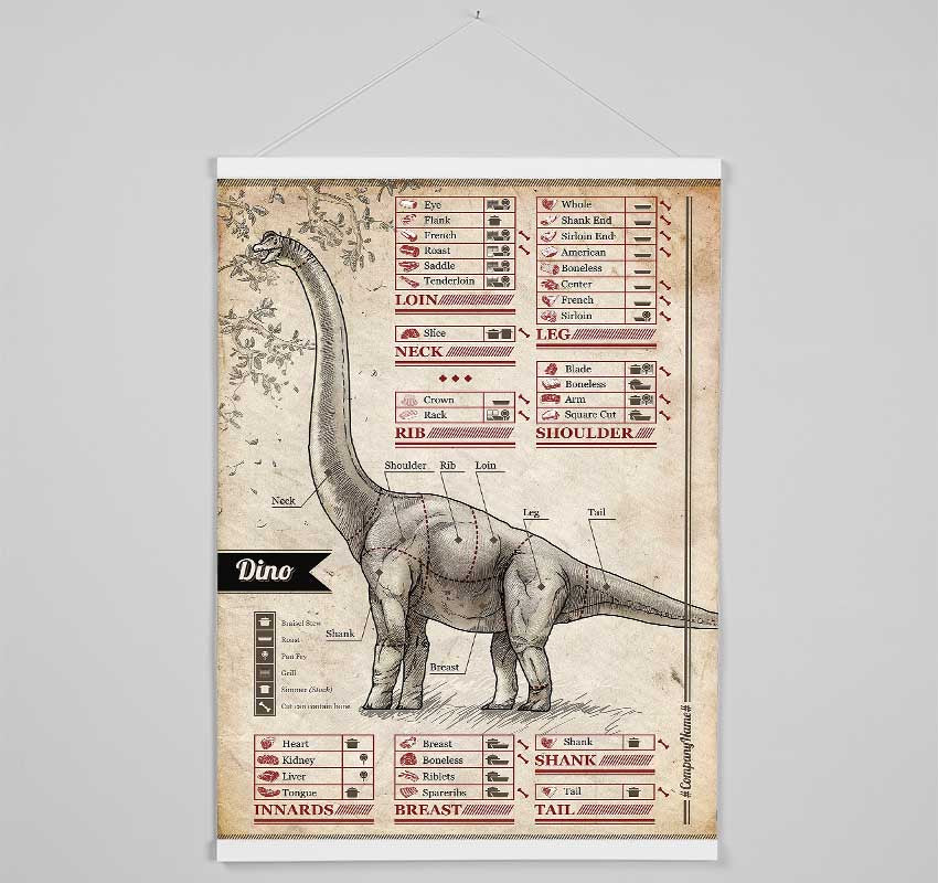 Dino Butchers Selection Hanging Poster - Wallart-Direct UK