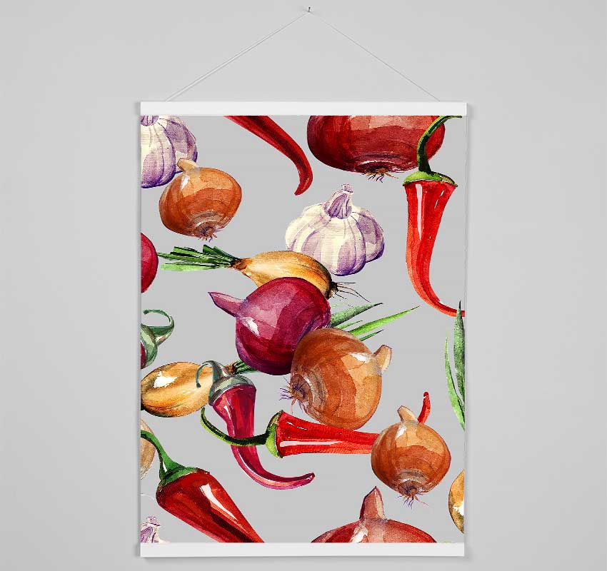 Vegetable Selection 4 Hanging Poster - Wallart-Direct UK