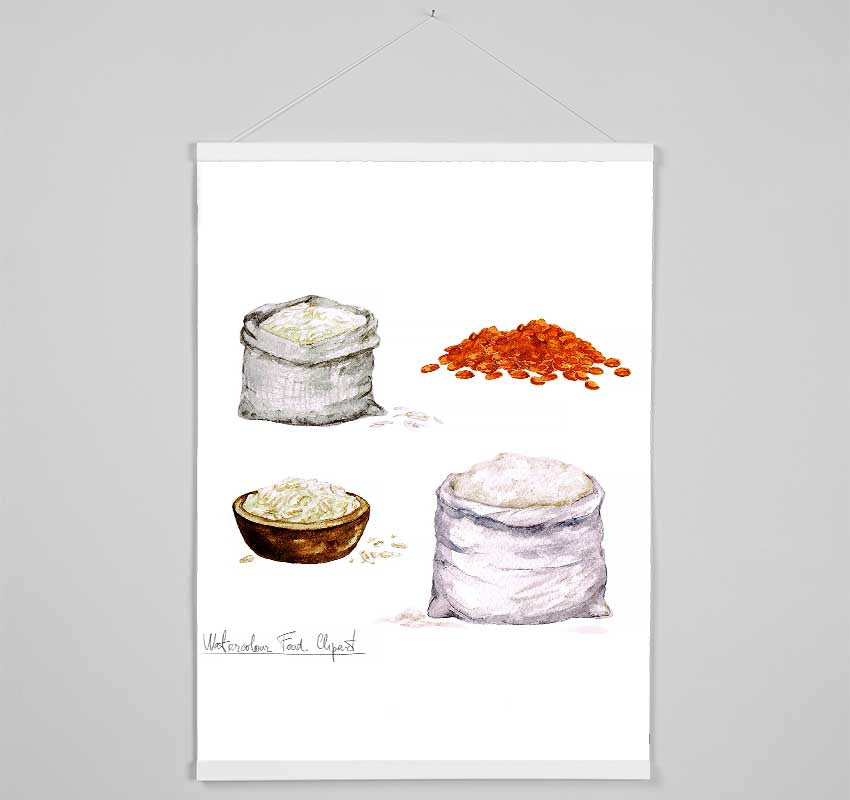 Flour And Rice Hanging Poster - Wallart-Direct UK