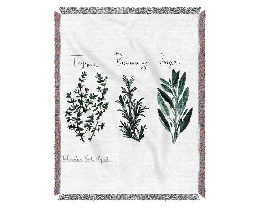 Herb Selection 3 Woven Blanket