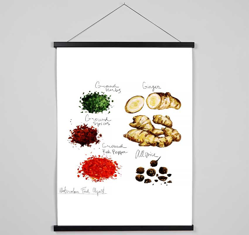 Spices For Cooking Hanging Poster - Wallart-Direct UK