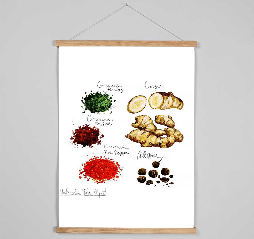 Spices For Cooking Hanging Poster - Wallart-Direct UK