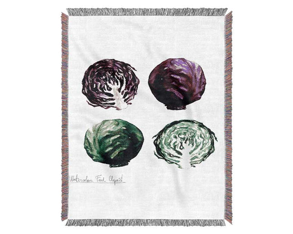 Red And Green Cabbage Woven Blanket