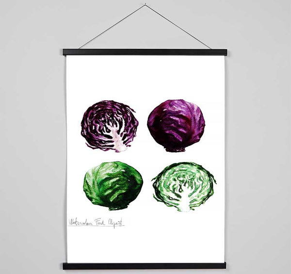 Red And Green Cabbage Hanging Poster - Wallart-Direct UK