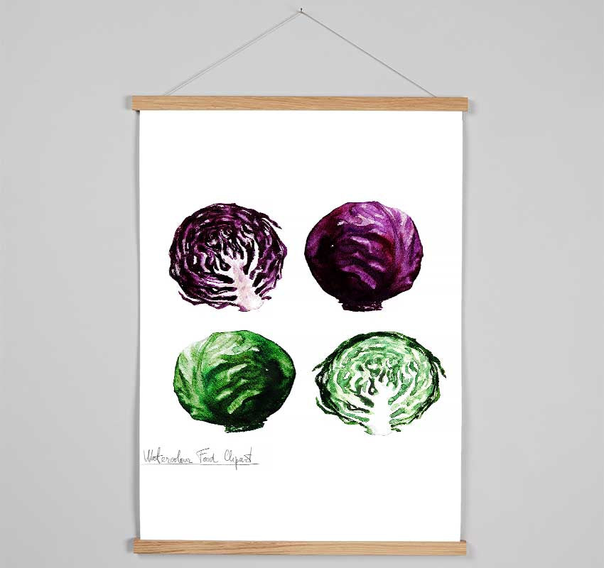 Red And Green Cabbage Hanging Poster - Wallart-Direct UK