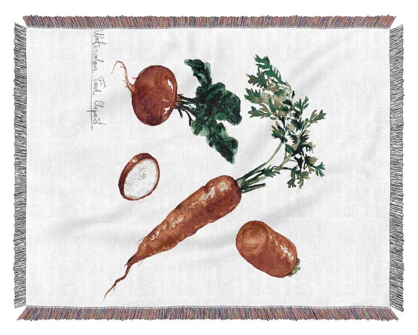 Radish And Carrots Woven Blanket