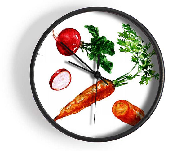 Radish And Carrots Clock - Wallart-Direct UK