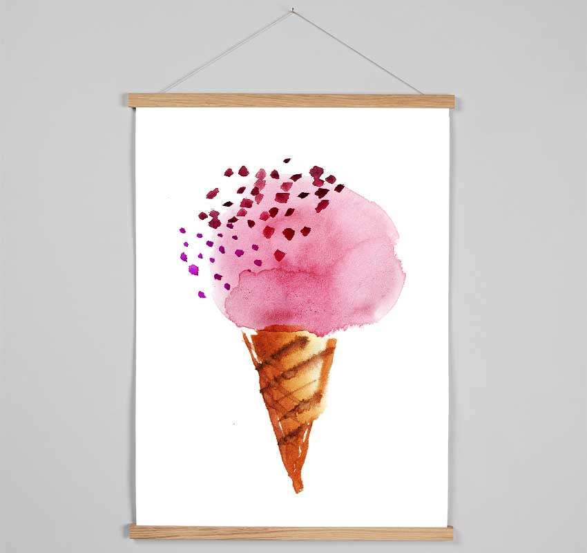 Strawberry Icecream Hanging Poster - Wallart-Direct UK