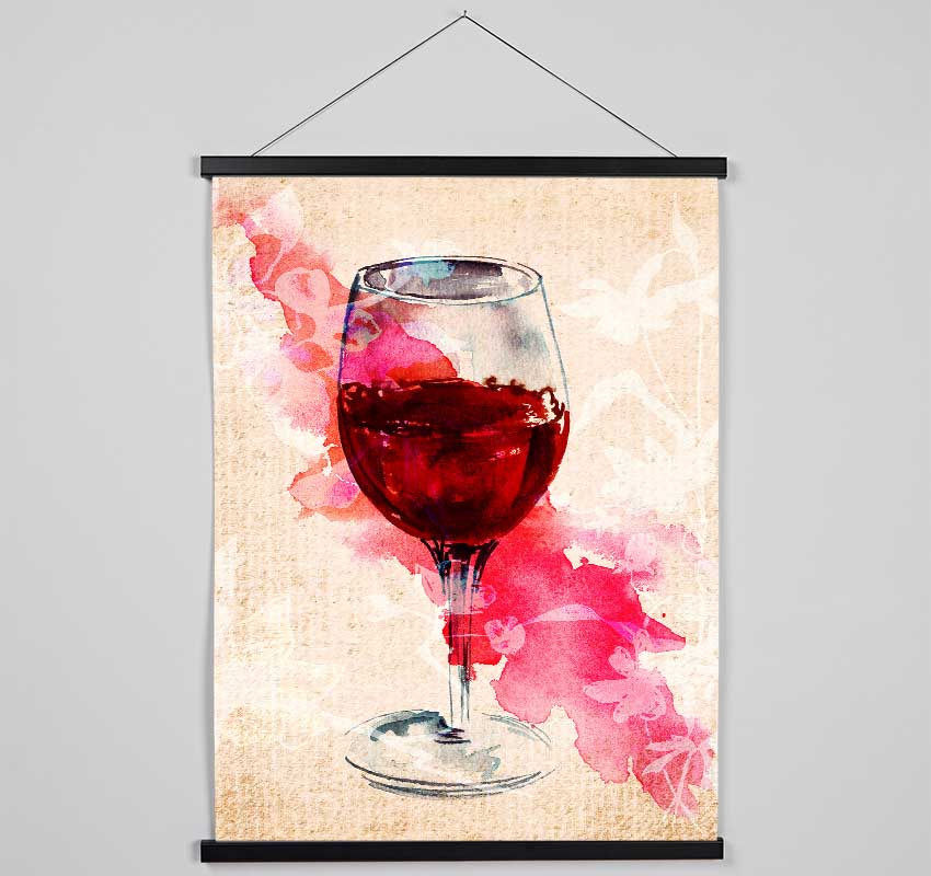 Glass Of Red Wine Hanging Poster - Wallart-Direct UK