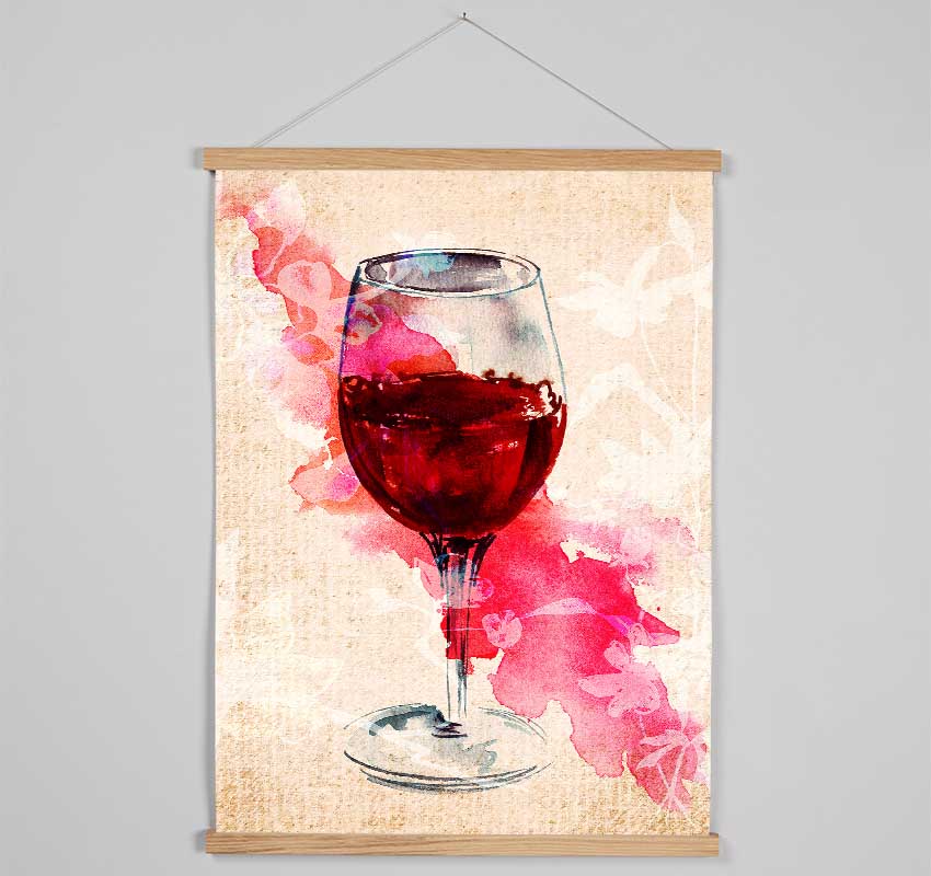 Glass Of Red Wine Hanging Poster - Wallart-Direct UK