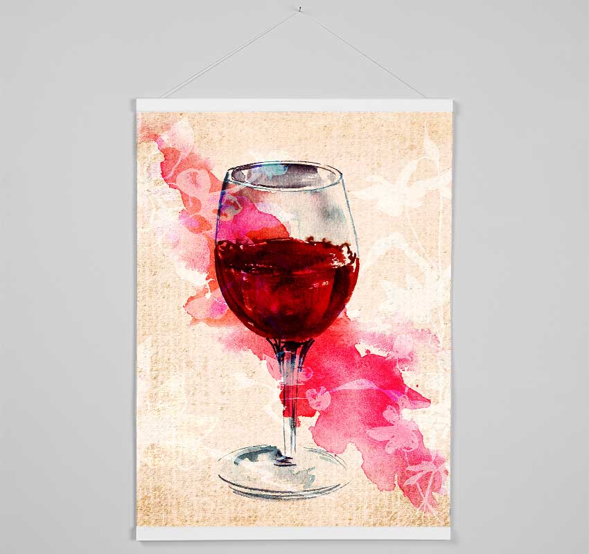 Glass Of Red Wine Hanging Poster - Wallart-Direct UK