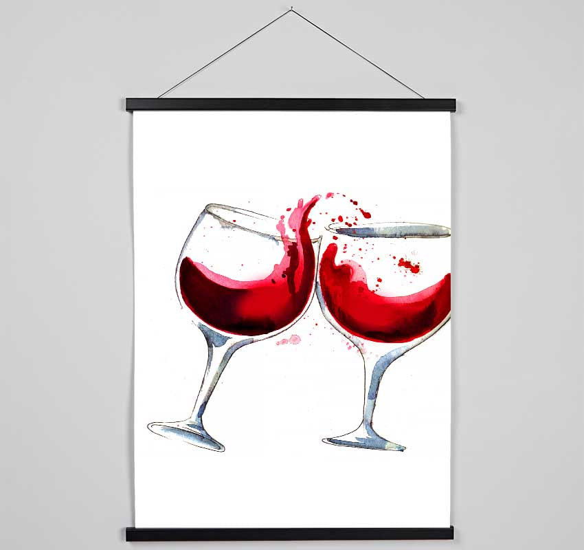 Red Wine Lovers Hanging Poster - Wallart-Direct UK