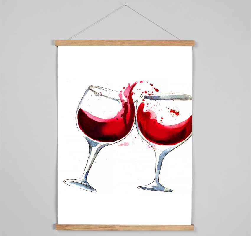 Red Wine Lovers Hanging Poster - Wallart-Direct UK