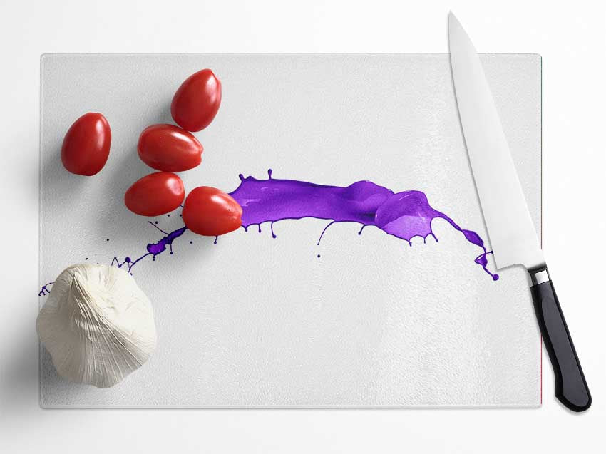 Purple Splash Glass Chopping Board