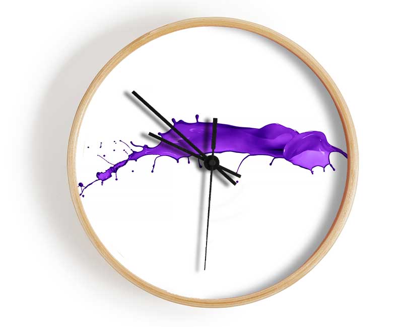 Purple Splash Clock - Wallart-Direct UK