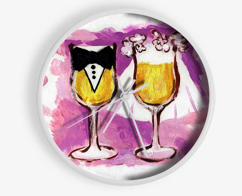 Champagne Toast The Bride And Groom Clock - Wallart-Direct UK