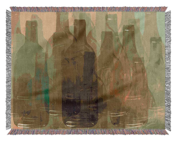 Just Wine Bottles Woven Blanket