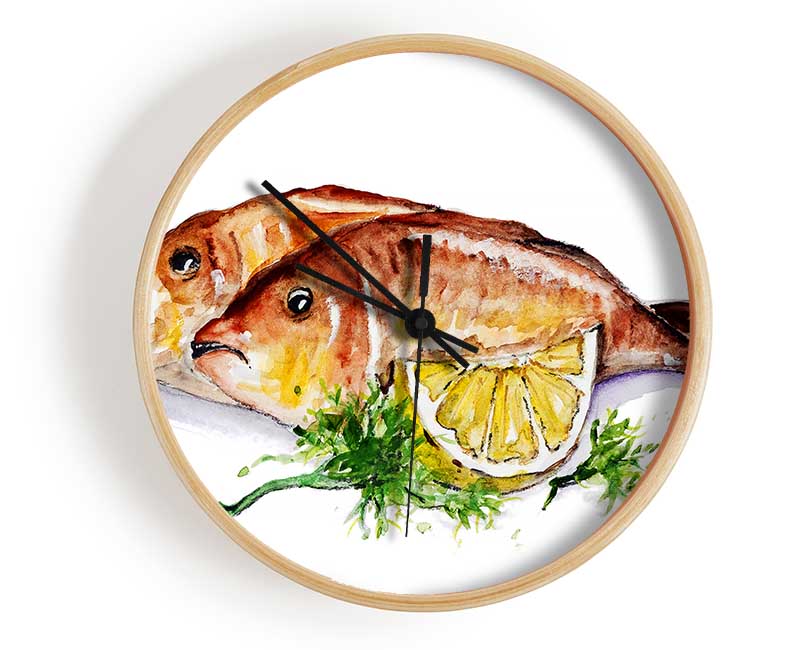 Lemon Sole Clock - Wallart-Direct UK