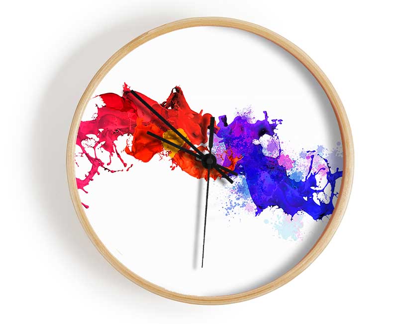 Colours Collide 1 Clock - Wallart-Direct UK