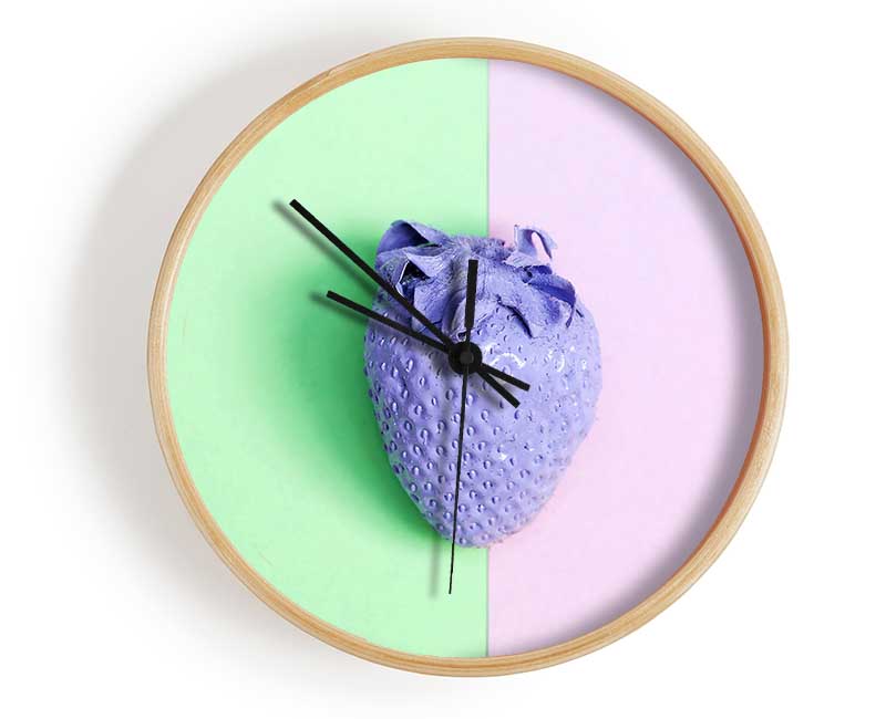 Purple Strawberry Clock - Wallart-Direct UK