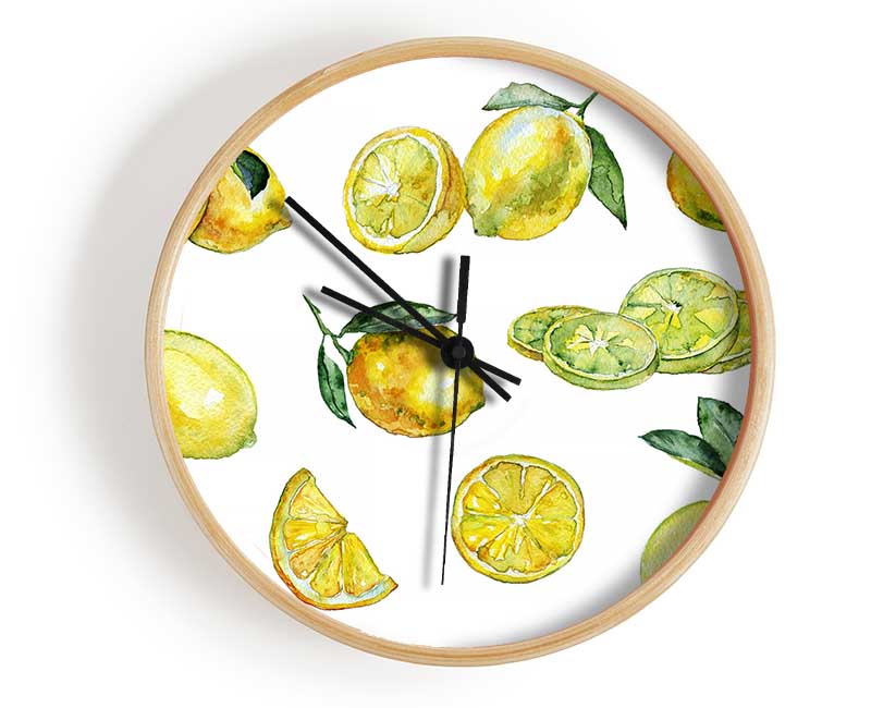 Just Lemons Clock - Wallart-Direct UK