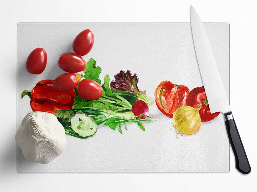 Salad Selection 1 Glass Chopping Board