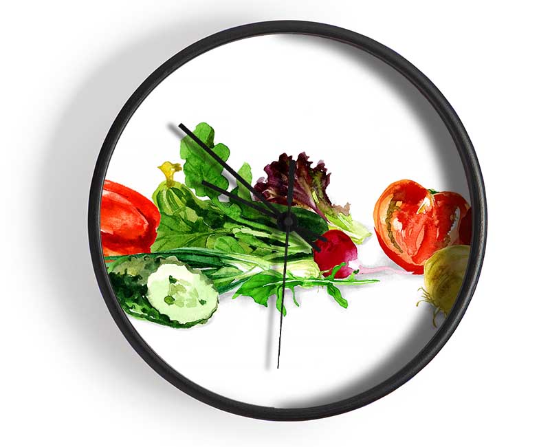 Salad Selection 1 Clock - Wallart-Direct UK