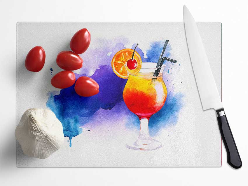 Tequila Sunrise Cocktail Glass Chopping Board