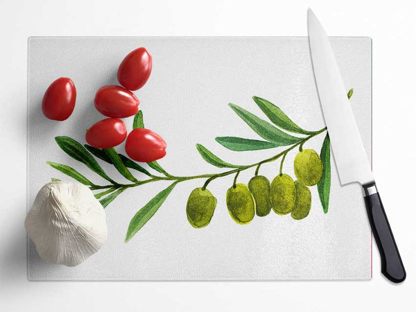 Olive Branch Glass Chopping Board