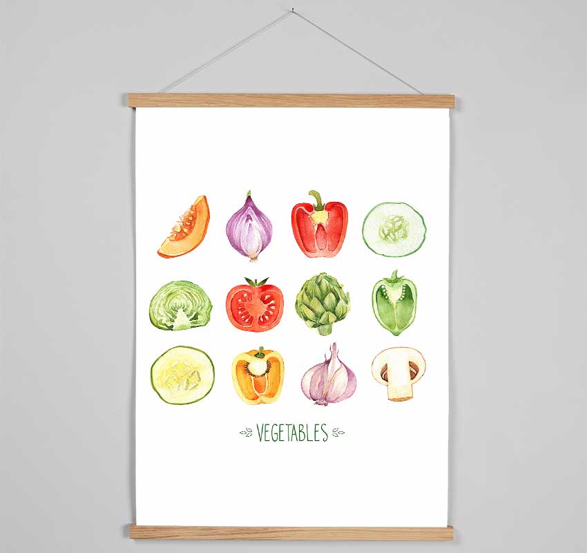 Vegetable Selection 1 Hanging Poster - Wallart-Direct UK