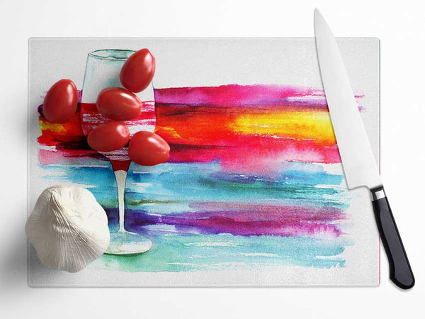 Wine Rainbow Glass Chopping Board