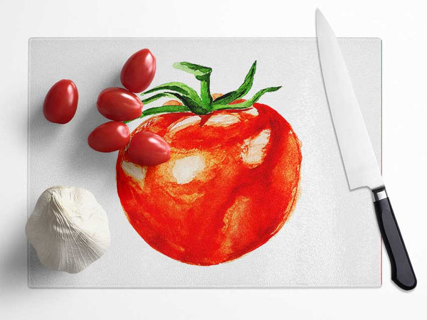 Single Tomato Glass Chopping Board