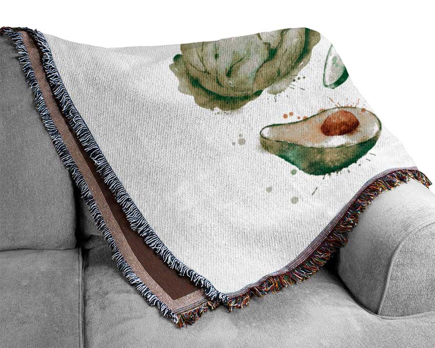 Green Vegetable Set Woven Blanket