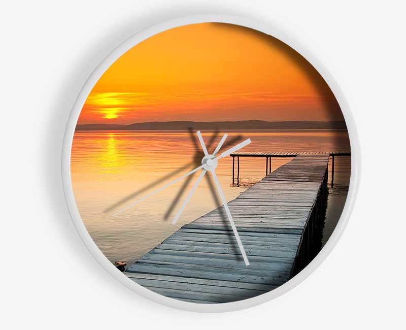 Sunset Boardwalk Clock - Wallart-Direct UK