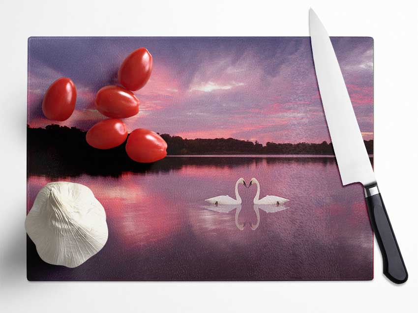 Perfect Swan Waters Glass Chopping Board