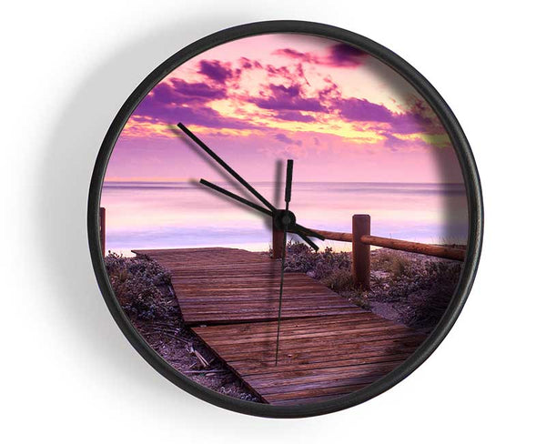 Purple Stillness Clock - Wallart-Direct UK