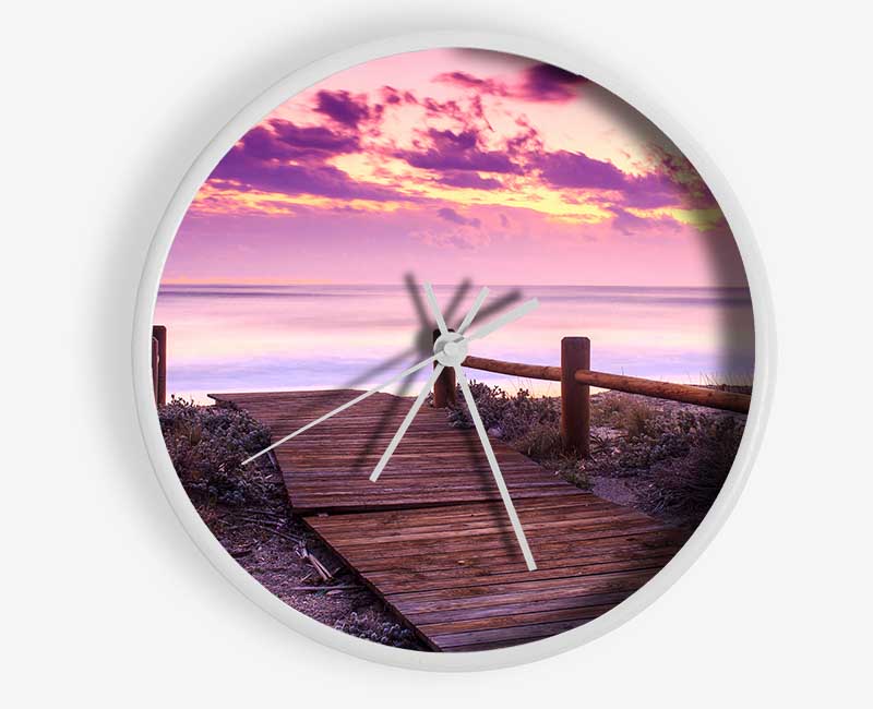 Purple Stillness Clock - Wallart-Direct UK