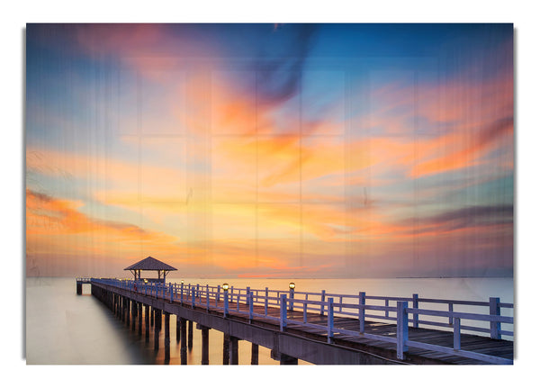 Golden Pier At Dusk