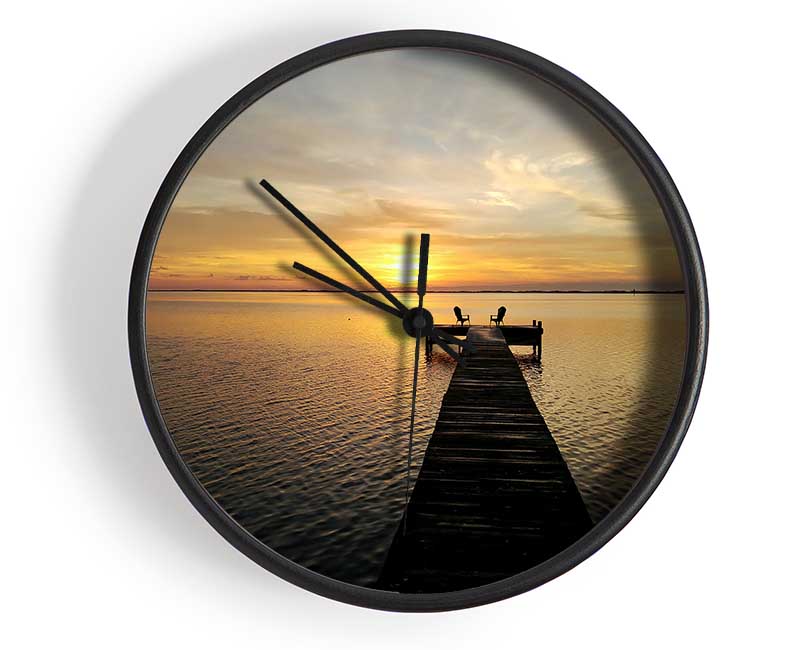 Sunset Waters 1 Clock - Wallart-Direct UK