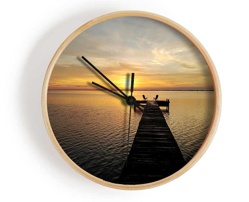 Sunset Waters 1 Clock - Wallart-Direct UK