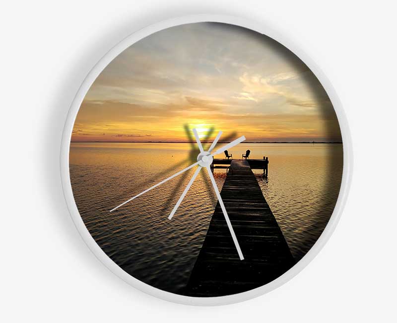 Sunset Waters 1 Clock - Wallart-Direct UK