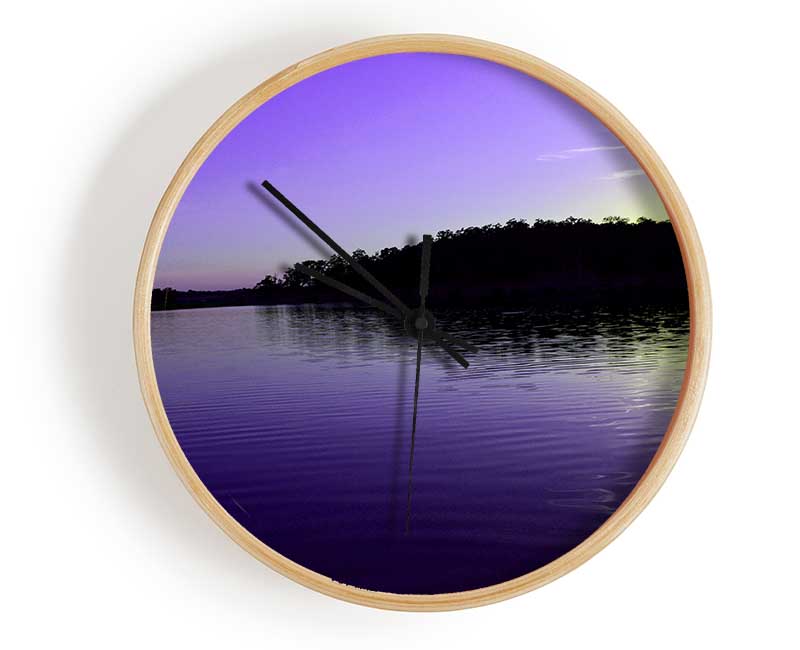 Purple Ripples Clock - Wallart-Direct UK