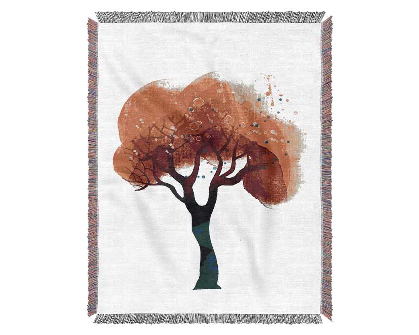 Red Tree Top Woven Blanket