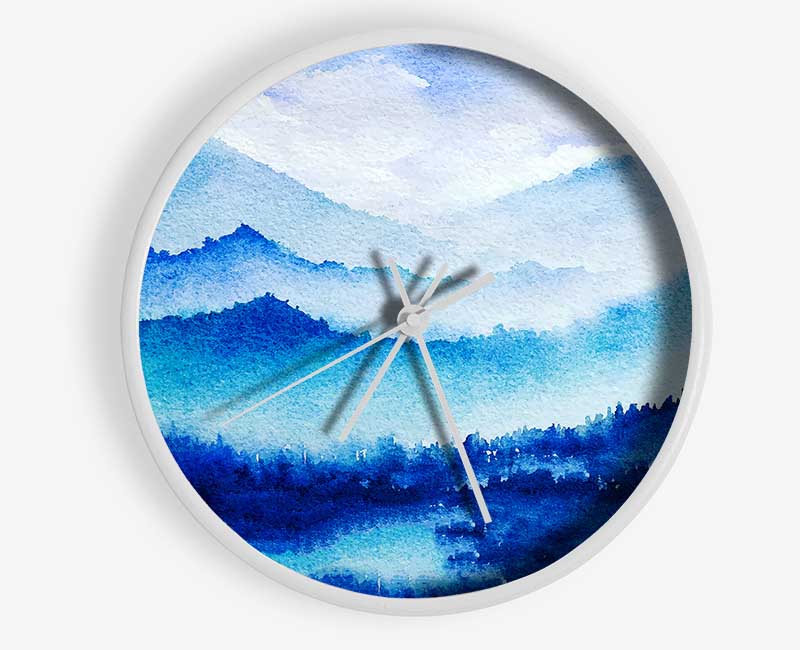 Ice Blue Winter Clock - Wallart-Direct UK