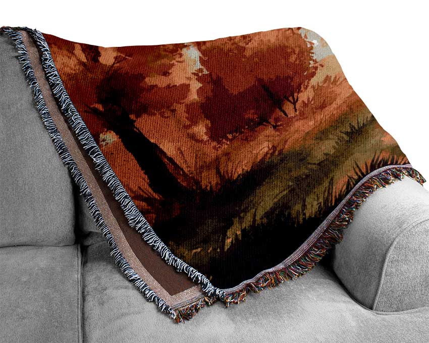 Autumn Abstract Woven Blanket