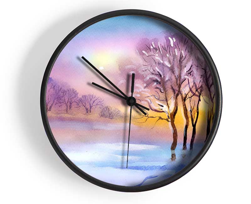 Ice Cold Winter Clock - Wallart-Direct UK